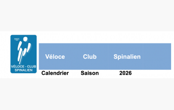 Calendrier 2026 du VCS
